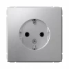 GAL000343 Розетка с заземлением (алюминий) Systeme Electric GAL000343