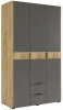 576855 Шкаф Woodville Адам трехдверный дуб крафт золотой / графит арт.576855