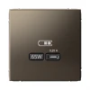 GAL000627 Розетка с быстрой зарядкой USB Type-C 65Вт (мокко) Systeme Electric GAL000627
