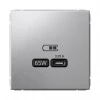 GAL000327 Розетка с быстрой зарядкой USB Type-C 65Вт (алюминий) Systeme Electric GAL000327