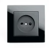 39512 Розетка встраиваемая без заземления со шторками (черный) Stekker Катрин 39512