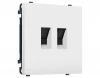 MS832110 Комплект механизма розетки Ethernet RJ-45 двойной с защитной шторкой (Белый Мягкое касание) Ambrella Volt QUANT PRO MS832110