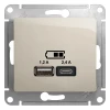 GSL000939 Розетка USB Type A+С (молочный) Systeme Electric Glossa GSL000939