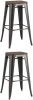 УТ000038371 Стул барный TOLIX WOOD черный патина золото 2 шт Stool Group (арт.УТ000038371)
