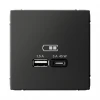 GAL001429 Розетка с быстрой зарядкой USB Type A+С 45Вт (базальт) Systeme Electric GAL001429