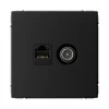 GAL001089 Розетка ТВ + Ethernet RJ-45 (карбон) Systeme Electric GAL001089