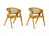 966319 Комплект стульев Teve 2 шт. ОГОГО Обстановочка! 966319 (Массив,Дерево,Ротанг/Бежевый)
