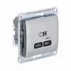 GSL001227 Розетка с быстрой зарядкой USB Type-C 65Вт (платина) Systeme Electric Glossa GSL001227