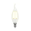 LED-CW35-6W/WW/E14/FR PLS02WH картон Лампочка светодиодная свеча на ветру прозрачная E14 6W 3000K Uniel LED-CW35-6W/WW/E14/FR PLS02WH