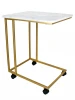 009775 Стол приставной МеталлАрт М007 белый мрамор/золото Mebelik 009775