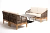 KAN-S-2-T002 brown(beige15052) "Канны" диван 2-местный плетеный из роупа, основание дуб, роуп коричневый круглый, ткань бежевая 15052 4SIS KAN-S-2-T002 brown(beige15052)