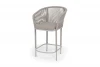 MAR-BCH-st001/65 RAL7035 Mua beige(beige160) "Марсель" стул полубарный плетеный из роупа, каркас из стали светло-серый (RAL7035) муар, роуп бежевый круглый, ткань Mossle бежевая, пос.H65 4SIS MAR-BCH-st001/65 RAL7035 Mua beige(beige160)