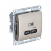 GSL000427 Розетка с быстрой зарядкой USB Type-C 65Вт (титан) Systeme Electric Glossa GSL000427