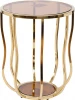 13RXET4036-GOLD Стол журнальный стекло коричн./золото d50*60см Garda Decor арт.13RXET4036-GOLD