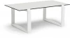 WHITE-110-60 H43-Al-VAR(Ral9016) MUA-4sis "Варадеро" журнальный стол из HPL 110х60 H43, каркас алюминий белый муар, цвет столешницы "молочный" 4SIS арт.УТ-00009876