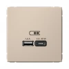 GAL001229 Розетка с быстрой зарядкой USB Type A+С 45Вт (песочный) Systeme Electric GAL001229