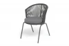 LUK-CH-st001 RAL7024 Mua D-grey(D-gray027) "Люксембург" стул плетеный из роупа, каркас из стали темно-серый (RAL7024) муар, роуп темно-серый круглый, ткань темно-серая 027 4SIS LUK-CH-st001 RAL7024 Mua D-grey(D-gray027)