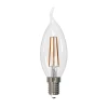 LED-CW35-9W/3000K/E14/CL PLS02WH картон Лампочка светодиодная свеча на ветру прозрачная E14 9W 3000K Uniel LED-CW35-9W/3000K/E14/CL PLS02WH