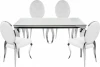 599474 Обеденная группа Woodville Элиа white (Стекло, Экокожа) арт.599474