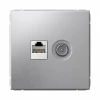 GAL000389 Розетка ТВ + Ethernet RJ-45 (алюминий) Systeme Electric GAL000389