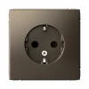 GAL000645 Розетка с заземлением и шторками (мокко) Systeme Electric GAL000645
