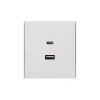 KR-78-0734-4 Розетка USB-A+Type-C 3А с функцией быстрой зарядки жемчуг Kranz Strong KR-78-0734-4