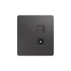 KR-78-0722-2 Розетка компьютерная RJ45 кат6 + TV с/у титан Kranz Round KR-78-0722-2