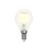 LED-G45-6W/WW/E14/FR PLS02WH картон Лампочка светодиодная груша прозрачная E14 6W 3000K Uniel LED-G45-6W/WW/E14/FR PLS02WH