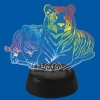 ULI-M508 RGB/3AA TIGER FAMILY/BLACK Светильник декоративный с эффектом 3D «Семья тигров», на батарейках 3AA (не в/к), 1 светодиод, RGB свет Uniel ULI-M508 RGB/3AA TIGER FAMILY/BLACK