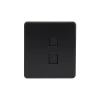 KR-78-0725-3 Розетка компьютерная двойная RJ45+RJ45 кат6 с/у оникс Kranz Round KR-78-0725-3