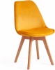 15847 Обеденный стул Tetchair TULIP (Вельвет,Дерево /Желтый)