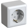 RA16-138-B Розетка накладная с заземлением и шторками (белый) Systeme Electric RA16-138-B