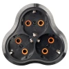 50682 Разветвитель сетевой 3-местный с/з ADP16-23-21, 250V 16A ABS пластик, черный Stekker 50682