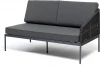 KAN-MLS2-001 RAL7024 Mua D-grey(D-gray027) "Канны" левый модуль плетеный из роупа, каркас алюминий темно-серый (RAL7024) муар, роуп темно-серый круглый, ткань темно-серая 027 4SIS арт.УТ-00007132