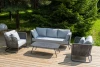 BAGS3C2TJ-4-SET grey "Багамы" лаунж-зона 5-местная плетеная из роупа (веревки), каркас алюминиевый темно-серый, роуп серый 4SIS УТ-00011921