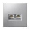 GAL000388 Розетка Ethernet RJ-45 двойная (алюминий) Systeme Electric GAL000388