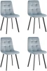 УТ000037223 Стул Chilly велюр серо-голубой 4 шт. Stool Group (арт.УТ000037223)