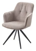 472M06081 Стул НОРМАН 360 град., цвет BELLA-03/CYPRUS-03 латте, шенилл/замша / черный каркас M-City 64624