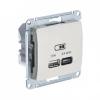 GSL000929 Розетка с быстрой зарядкой USB Type A+С 45Вт (молочный) Systeme Electric Glossa GSL000929