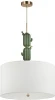 5425/3 Подвесной светильник Odeon Light Cactus 5425/3 золотой/зеленый/белый/металл/керамика/ткань E27 3*60W (220V, на проводе, круглые)