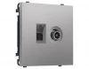 MS512510 Комплект механизма Ethernet RJ-45 и ТВ-розетки оконечной (Сталь матовый) Ambrella Volt QUANT PRO MS512510