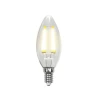 LED-C35-6W/WW/E14/CL PLS02WH картон Лампочка светодиодная свеча прозрачная E14 6W 3000K Uniel LED-C35-6W/WW/E14/CL PLS02WH