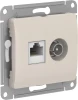 GSL000989 Розетка двойная TV+Ethernet RJ-45 (молочный) Systeme Electric GSL000989