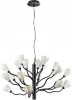 5090/18 Подвесная люстра Odeon Light Gardi 5090/18 черный матовый/белый/фарфор G4 LED 18*5W (220V, на тросе, цветы)