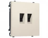 MS332110 Комплект механизма розетки Ethernet RJ-45 двойной с защитной шторкой (Бежевый матовый) Ambrella Volt QUANT PRO MS332110