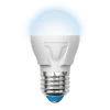 LED-G45 7W/NW/E27/FR PLP01WH картон Лампочка светодиодная шар белая E27 7W 4000K Uniel LED-G45 7W/NW/E27/FR PLP01WH