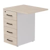 254T2203W3DY Тумба приставная Everprof EVO (ЭВО) с топом 710х600x755 Белый/Дуб Соната 254T2203W3DY