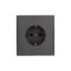 KR-78-0701-6 Розетка 1-ая с/з с/у, со шторками 16А графит Kranz Strong KR-78-0701-6