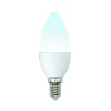 LED-C37-6W/NW/E14/FR/MB PLM11WH картон Лампочка светодиодная свеча белая E14 6W 4000K Uniel LED-C37-6W/NW/E14/FR/MB PLM11WH