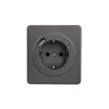 KR-78-0704-2 Розетка 1-ая с/з с/у з/ш 16А с USB A+C быстрой зарядки 5В/3А титан Kranz Round KR-78-0704-2